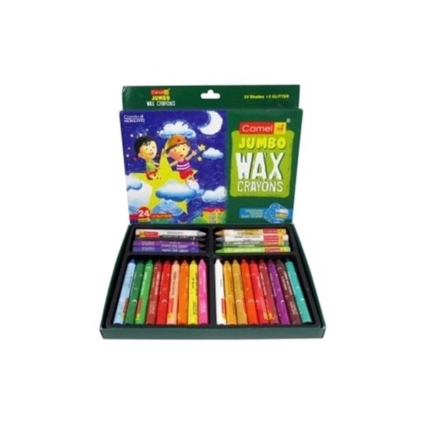 Picture of Camlin Wax Crayons - Set of 24 shades + 2 free