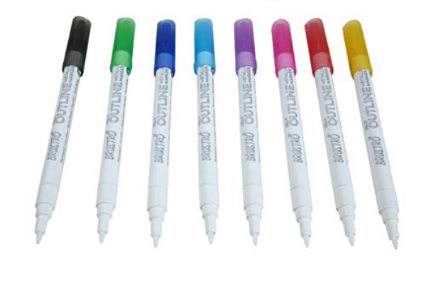 Picture of Brustro Self Outline Metallic Marker Set of 8
