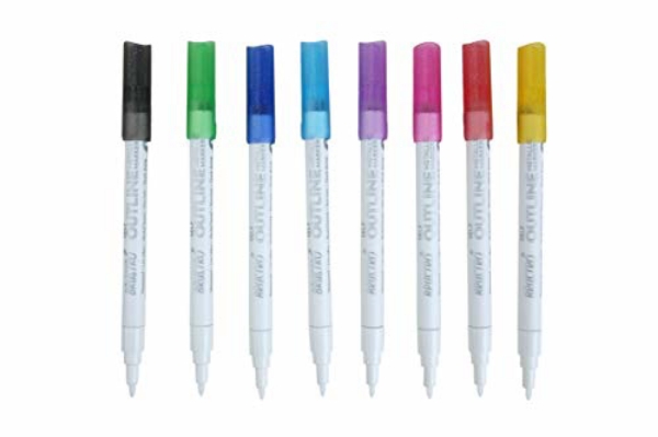 Picture of Brustro Self Outline Metallic Marker Set of 8