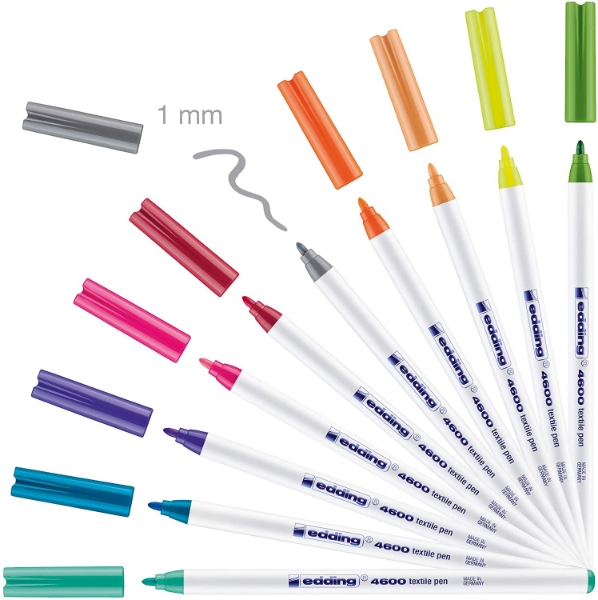Picture of Edding Textile Pen 1mmSet of 10 4-4600-10099/10999