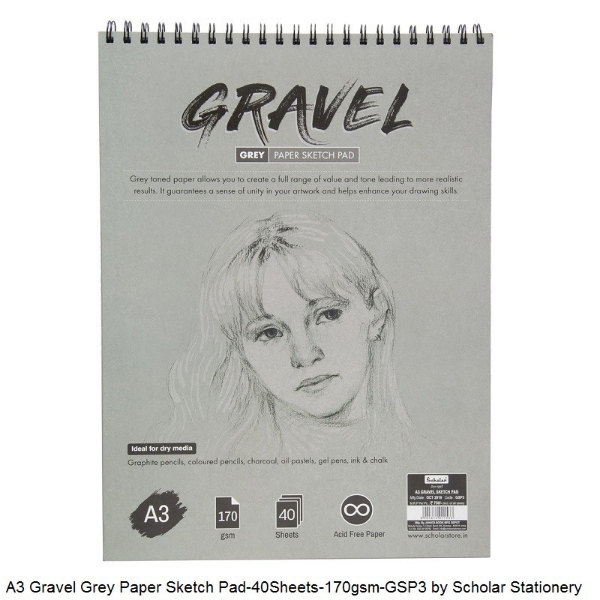 Gravel Sketch Pad (170 Gsm Grey Toned Paper) (A4) at Rs 240, Sketch Pads