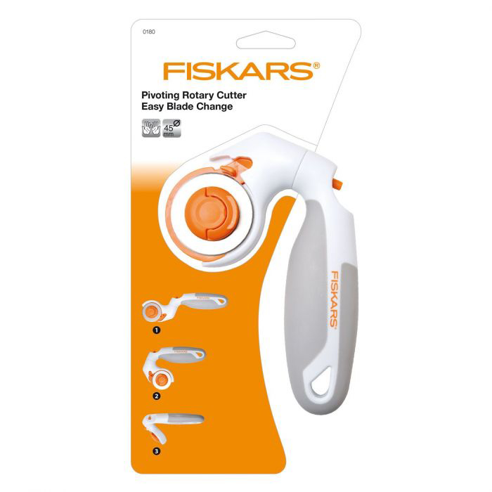 Fiskars Pivoting Rotary Cutter Easy Blade Change 45mm