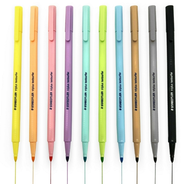Picture of Staedtler Triplus Highlighter Set of 10 - Pastel & Vintage Shades (1-4mm)