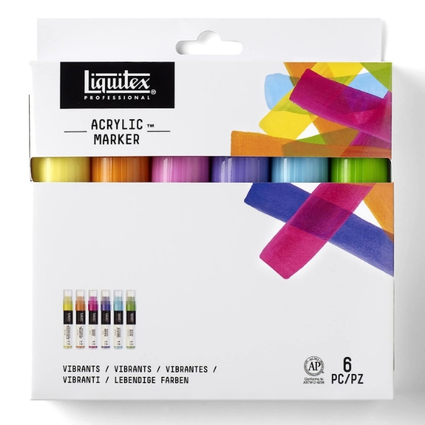 Picture of Liquitex Acrylic Vibrants Markers - Set of 6