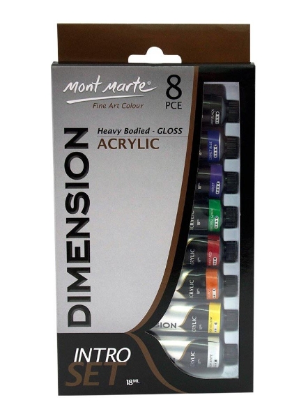 MONT MARTE Dimension Acrylic Paint Intro Set 8pc x 18ml