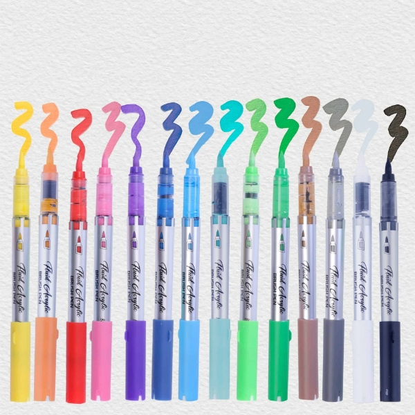 Picture of BRUSTRO Fluid Acrylic Brush Pen Set of 14 