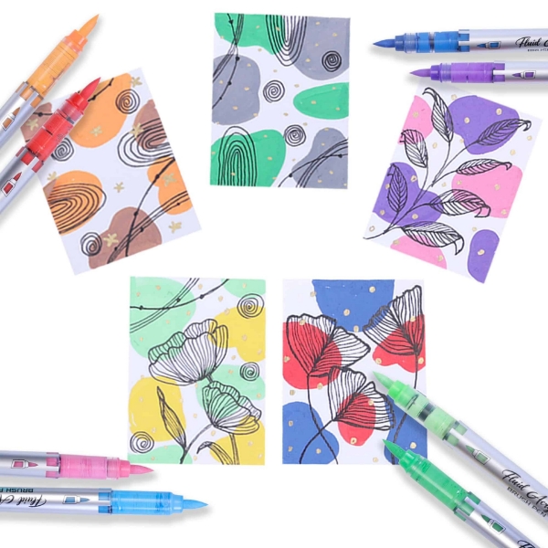 Picture of BRUSTRO Fluid Acrylic Brush Pen Set of 14 