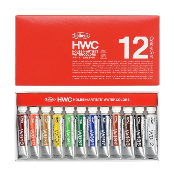 Picture of Holbein Artist Watercolour Set of 12X5ml -W401   