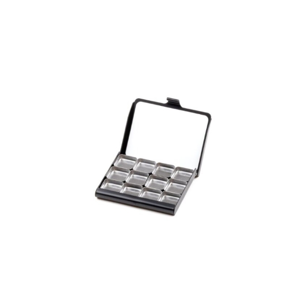 Picture of Art Tool Kit Watercolour Demi Palette with 12 Steel Pans Black-Small 