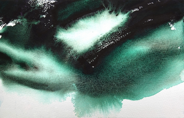 Picture of Mijello Tourmaline Two Tone Granulation Watercolour - Vandyke Green 15ml SR-C (W839)