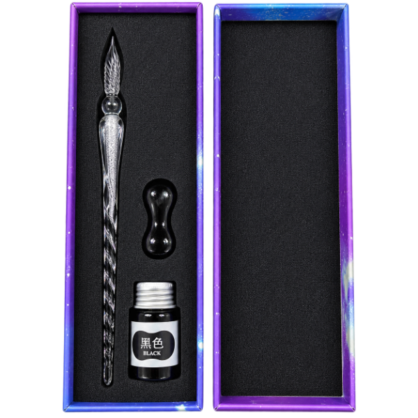 Picture of HS Crystal Glass Dip Pen With Ink Set Of 3 ( Glass Pen )