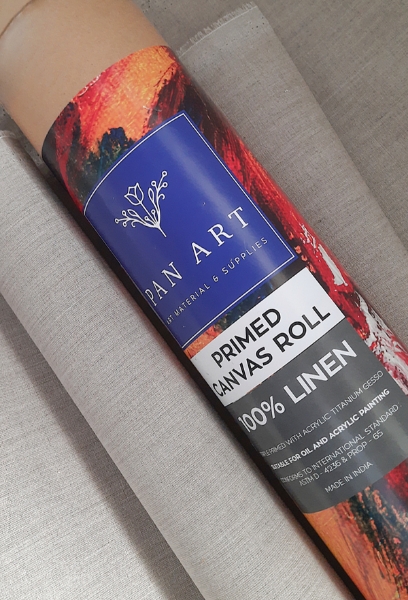 Picture of PAN ART PRIMED CANVAS ROLL 42INCHES 5MTR - 100% Linen