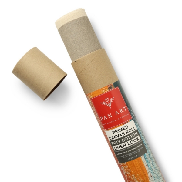 Picture of PAN ART PRIMED CANVAS ROLL POLYCOTTON 42INCHES X 5MTR - LINEN FINISH