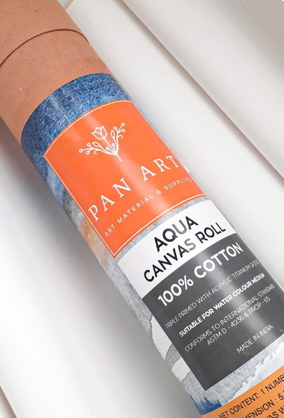 Picture of PAN ART CANVAS WATERCOLOUR ROLL 36INCHES 5MTR  - AQUA 
