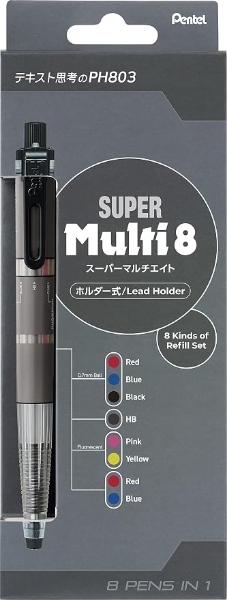 Picture of Pentel Super Multi 8in1 Pen+Pencil XPH803ST, with Refill