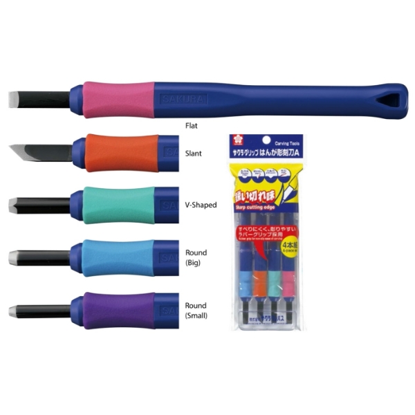 Picture of Sakura Carving Tools with Rubber Grip Set of 5