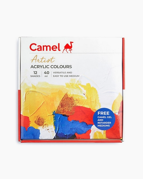 Picture of Camlin Artist Acrylic - Set of 12 x 40ml (Gel Retarder)