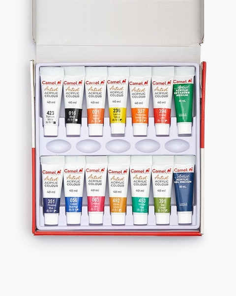 Picture of Camlin Artist Acrylic - Set of 12 x 40ml (Gel Retarder)