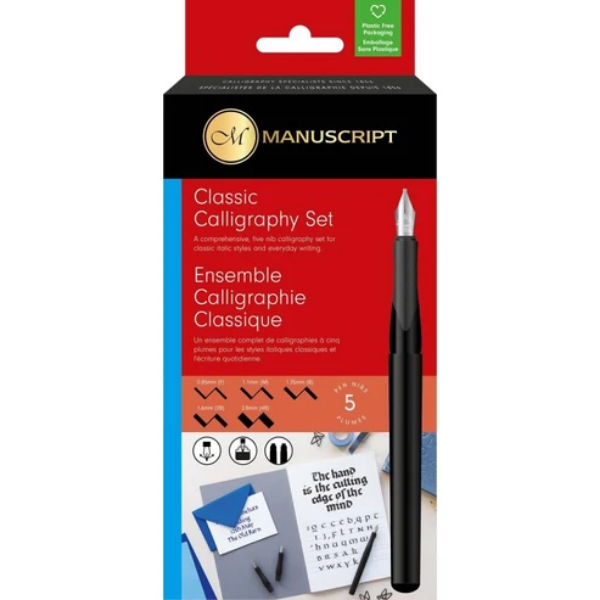 Picture of Manuscript Classic Calligraphy 5 Nib Set - F / M / B / 2B / 4B
